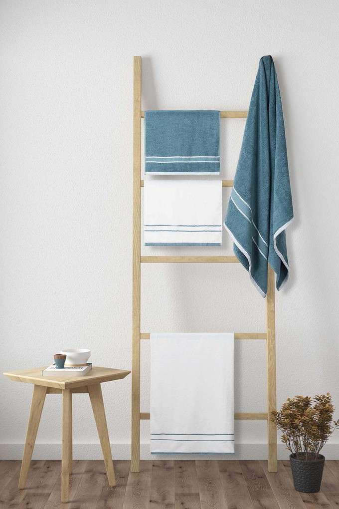 pois ポワ towel touch knit ブルー タオルタッチニット