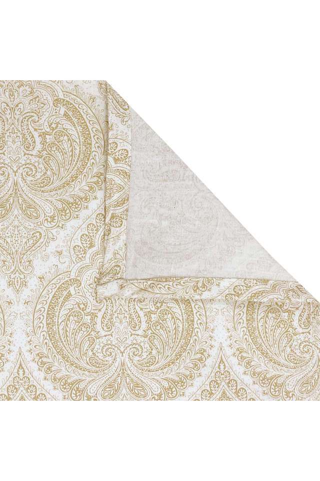 Beige-&-Pale-Gold-Motif-210TC-Pure-Cotton-Premium-Ananda-King-Bedsheet-Set