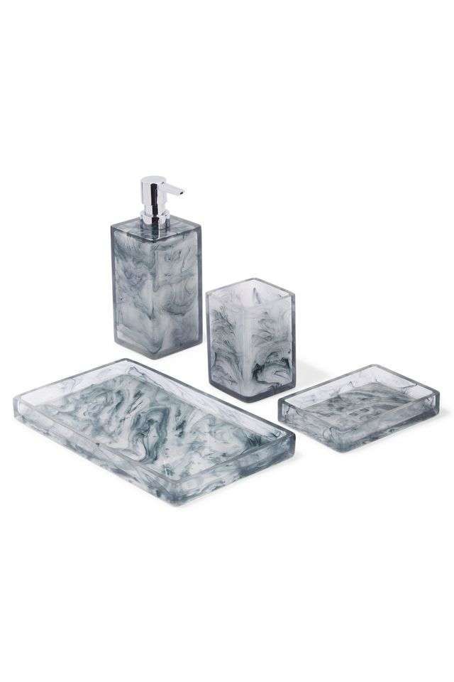Set-of-4-Pc-Polyresin-Bathroom-Set -Blue