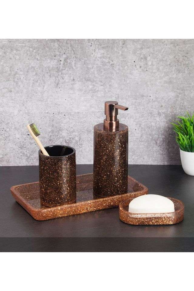 Set-of-4-Pc-Polyresin-Bathroom-Set -Copper