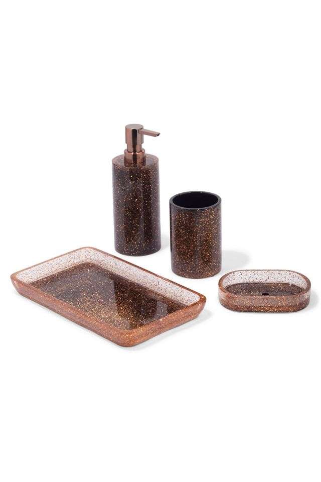 Set-of-4-Pc-Polyresin-Bathroom-Set -Copper