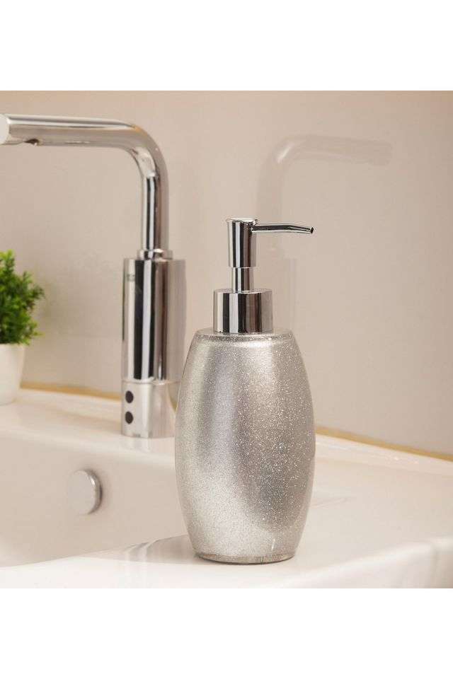 Polyresin-Soap-Dispenser-for-Bathroom-&-Kitchen -Silver