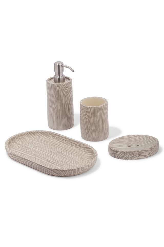 4Pcs-Bathroom-Set-Polyresin-Bath-Set-Grey-Beige