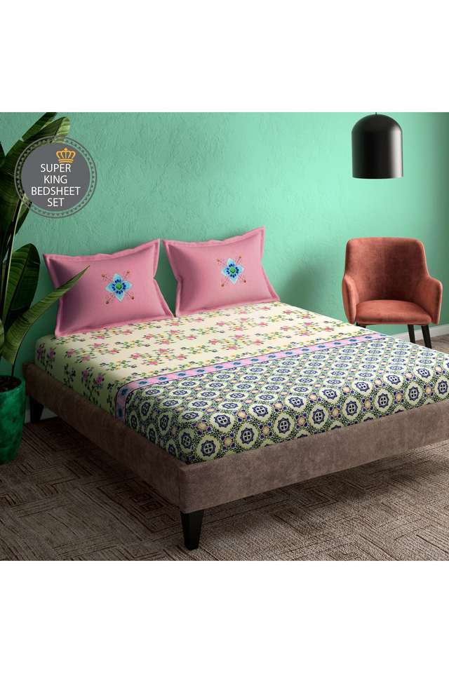 Ceramica-Cotton-1-Double-Bedsheet-With-2-Pillow-Covers