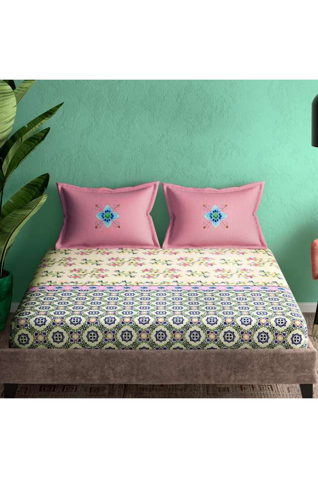 Ceramica-Cotton-1-Double-Bedsheet-With-2-Pillow-Covers