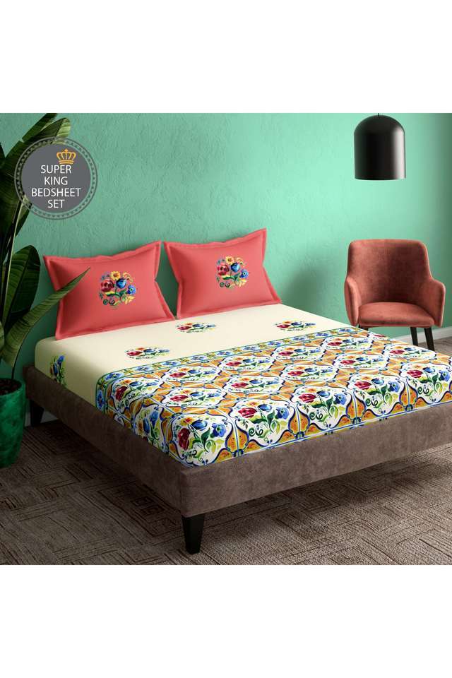 Ceramica-Cotton-1-Double-Bedsheet-With-2-Pillow-Covers