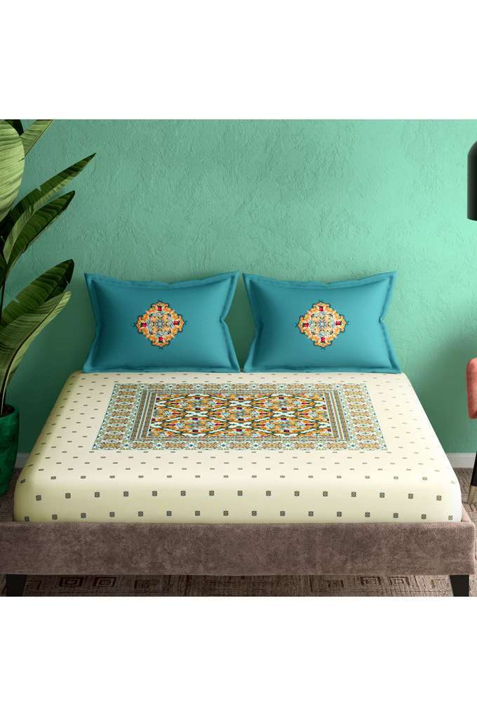 Ceramica-Cotton-1-Double-Bedsheet-With-2-Pillow-Covers