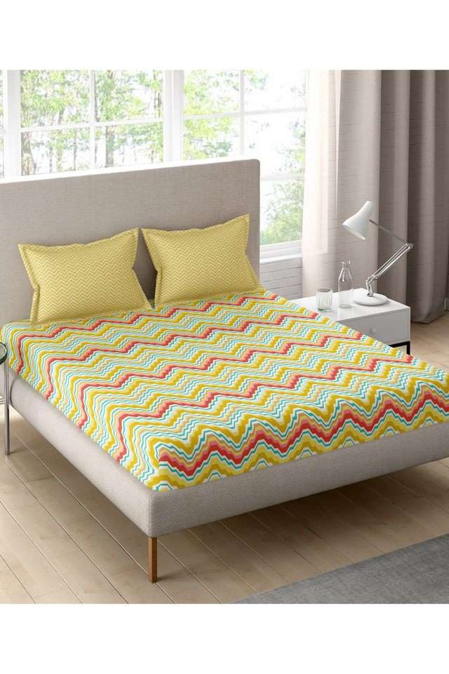 Celestine-Cotton-Printed-Double-Double-Bedsheet-With-2-Pillow-Covers