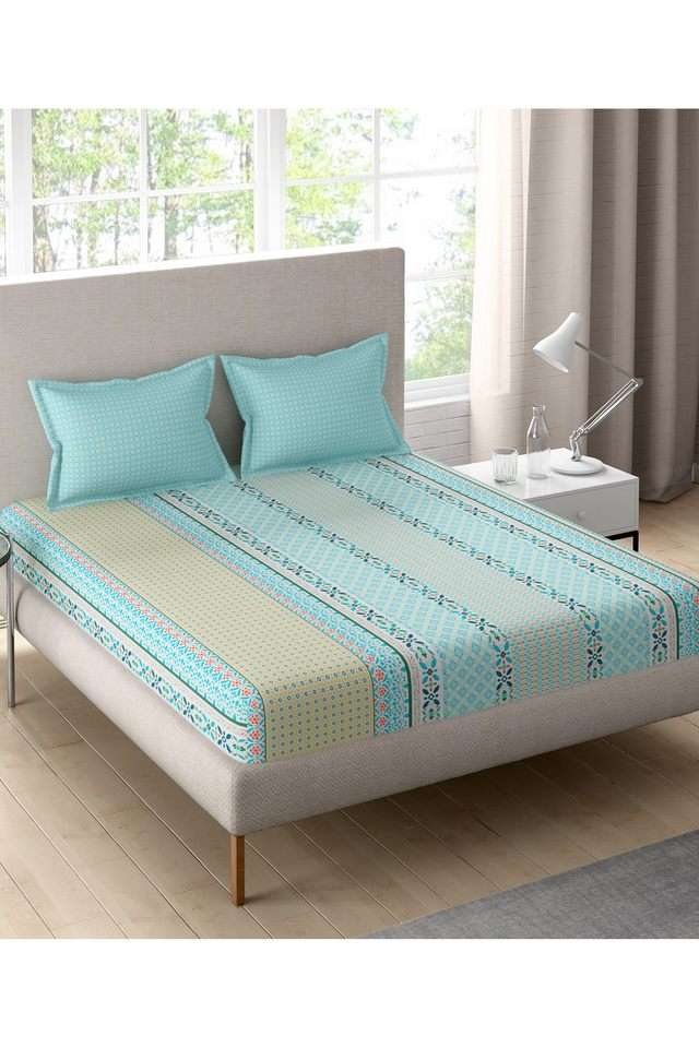 Celestine-Cotton-Printed-Double-Double-Bedsheet-With-2-Pillow-Covers