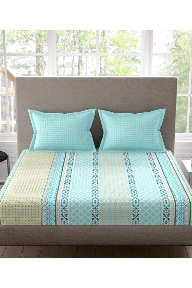 Celestine-Cotton-Printed-Double-Double-Bedsheet-With-2-Pillow-Covers