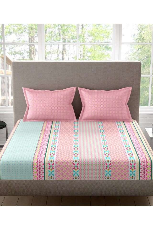 Celestine-Cotton-Printed-Double-Double-Bedsheet-With-2-Pillow-Covers