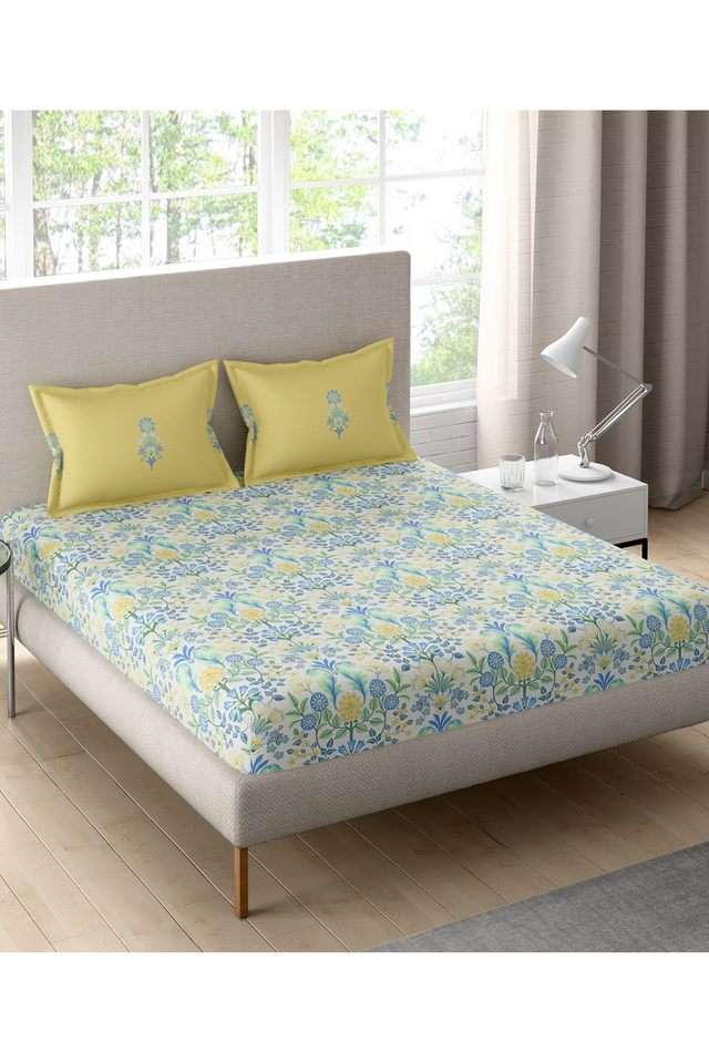 Celestine-Cotton-Printed-Double-Double-Bedsheet-With-2-Pillow-Covers