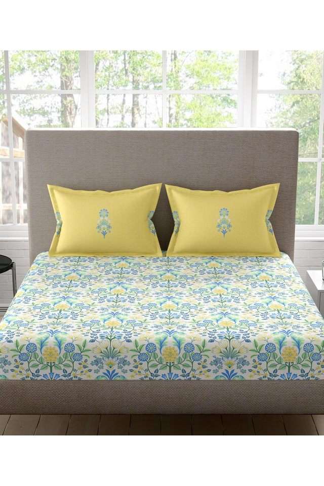 Celestine-Cotton-Printed-Double-Double-Bedsheet-With-2-Pillow-Covers