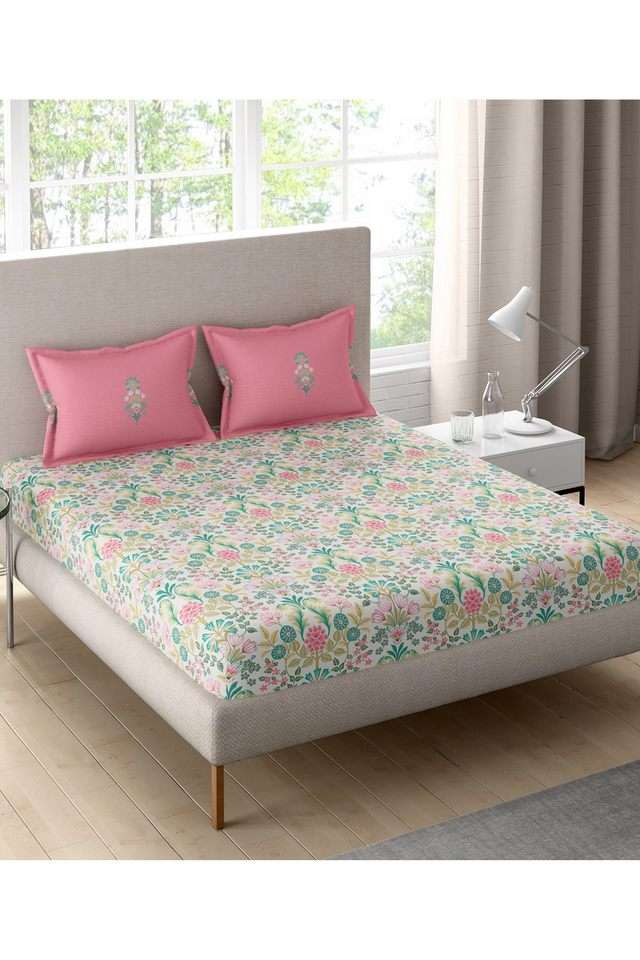 Celestine-Cotton-Printed-Double-Double-Bedsheet-With-2-Pillow-Covers