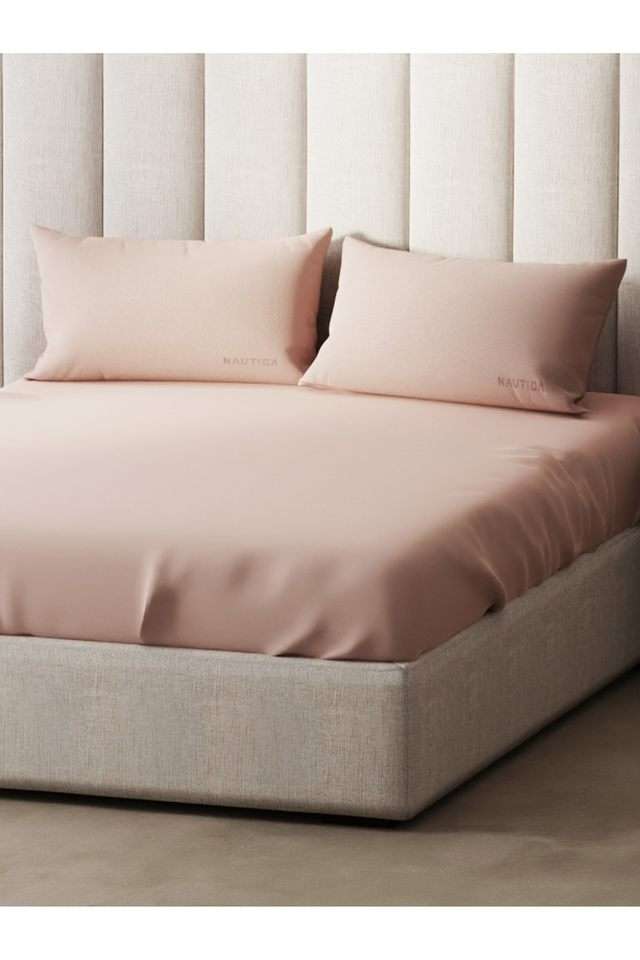 Super-Soft-100--Cotton-Xl-King-Size-Bedsheet-With-2-Pillow-Covers--3Pc-Set-(Echo-300)-Solid-Cameorose