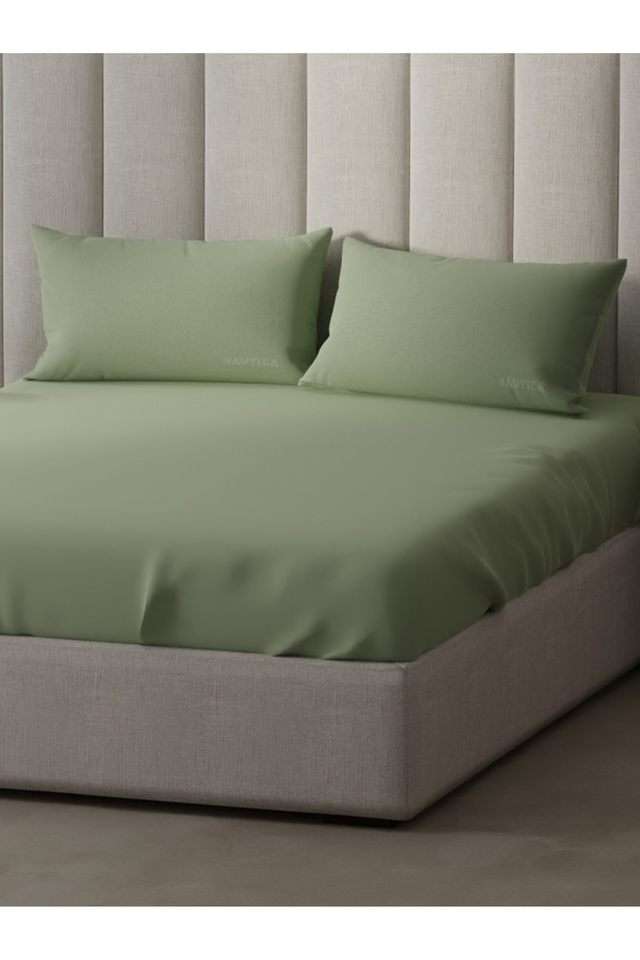 Super-Soft-100--Cotton-Xl-King-Size-Bedsheet-With-2-Pillow-Covers--3Pc-Set-(Echo-300)-Solid-Olive