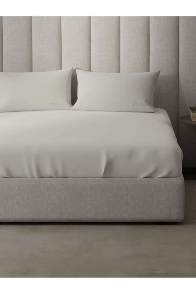 Super-Soft-100--Cotton-Xl-King-Size-Bedsheet-With-2-Pillow-Covers--3Pc-Set-(Echo-300)-Solid-White