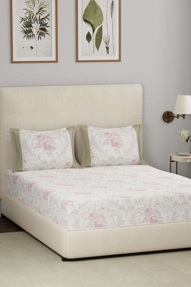 Eclectic-Garden-Allie-Red-King-Bed-Sheet-with-Pillow-Case