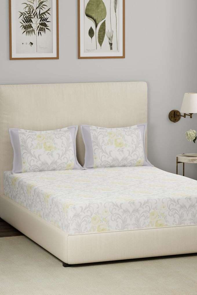 Eclectic-Garden-Allie-Yellow-Double-Bed-Sheet-with-Pillow-Case
