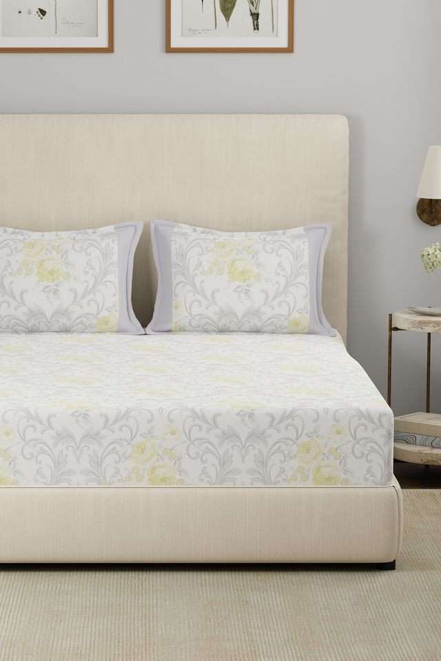 Eclectic-Garden-Allie-Yellow-Double-Bed-Sheet-with-Pillow-Case