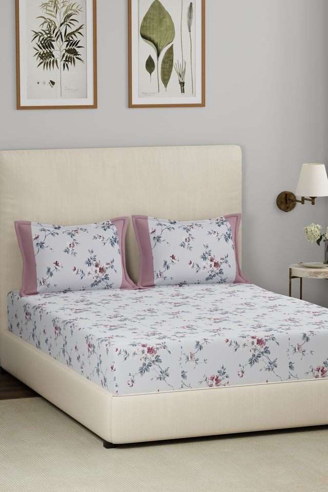 Eclectic-Garden-Florate-Red-King-Bed-Sheet-with-Pillow-Case
