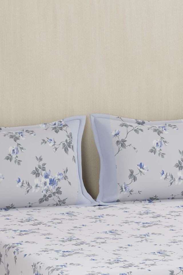 Eclectic-Garden-Florate-Blue-King-Bed-Sheet-with-Pillow-Case