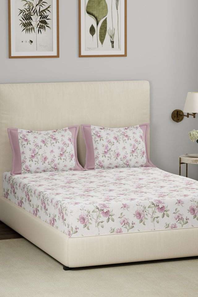 Eclectic-Garden-Rosendale-Pink-Double-Bed-Sheet-with-Pillow-Case