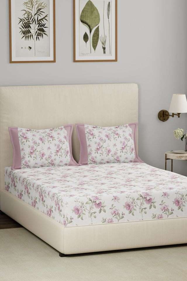 Eclectic-Garden-Rosendale-Pink-King-Bed-Sheet-with-Pillow-Case