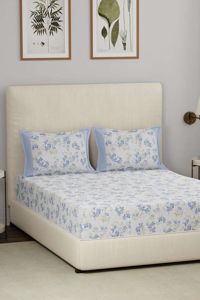 Eclectic-Garden-Wren-Aqua-Double-Bed-Sheet-with-Pillow-Case