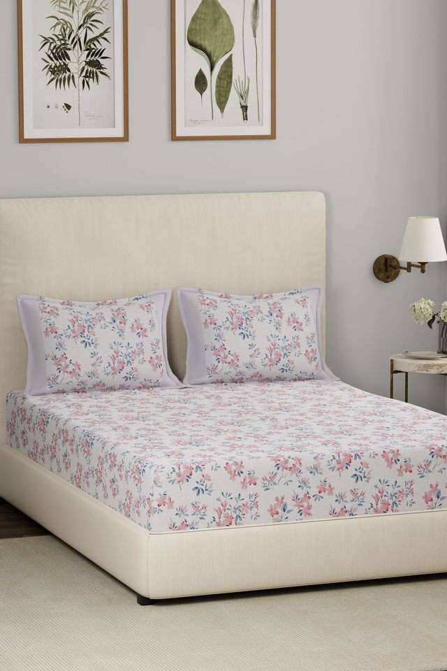 Eclectic-Garden-Wren-Pink-King-Bed-Sheet-with-Pillow-Case