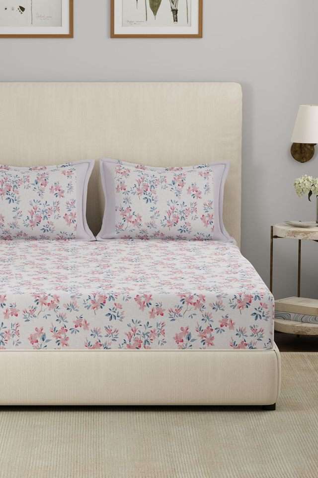 Eclectic-Garden-Wren-Pink-King-Bed-Sheet-with-Pillow-Case