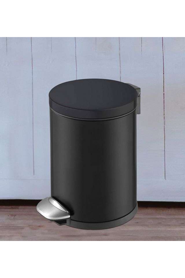 Fingerprint-Resistant-Round-Peddle-Dustbin -3-Ltr -Black