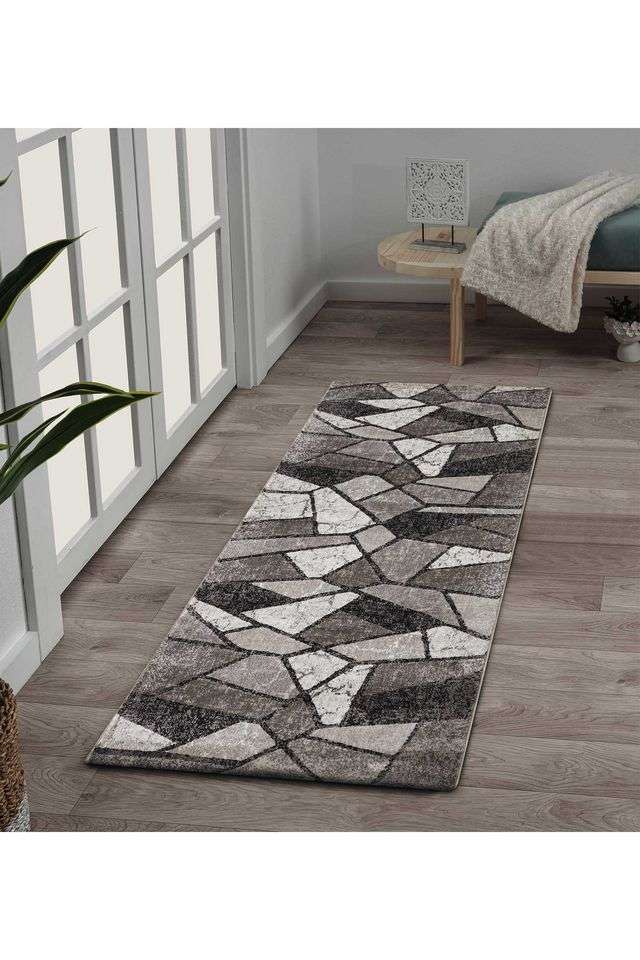 Polypropylene-Abstract-Runner-Charcoal-and-Taupe