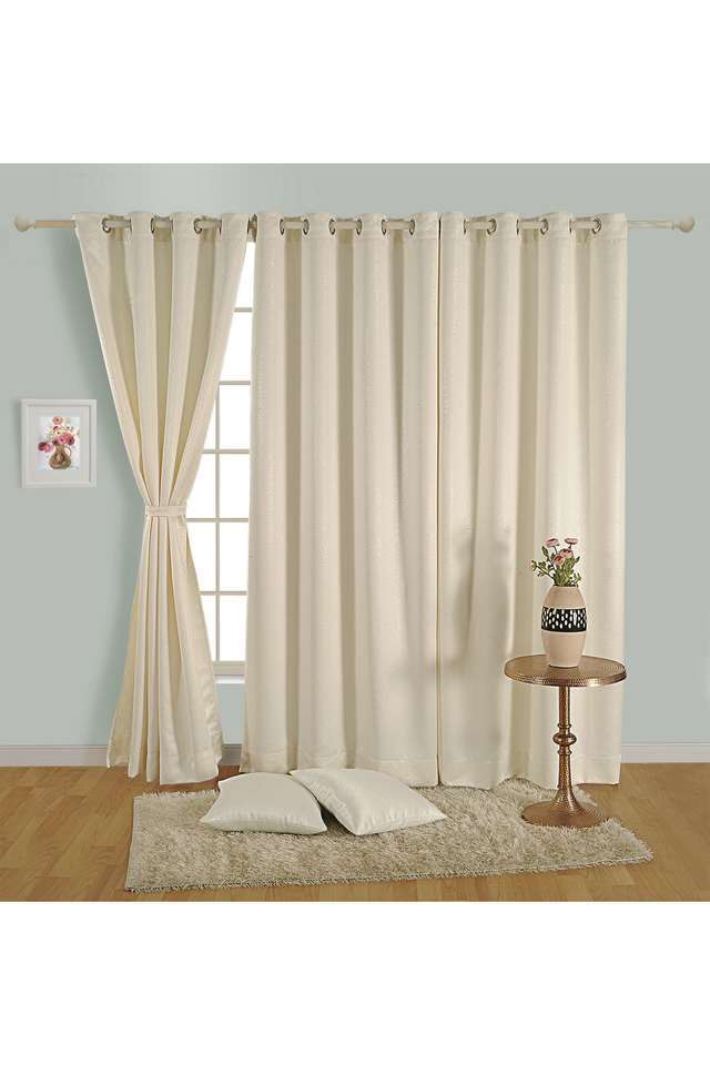 Cream-Ethnic-Motif-100--Blackout-Polyester-embossed-Jacquard-J&B-Door-Curtain