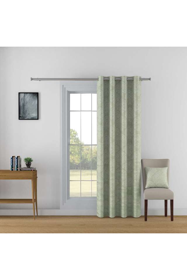 Olive-Green-Ethnic-Motif-100--Blackout-Polyester-embossed-Jacquard-J&B-Door-Curtain