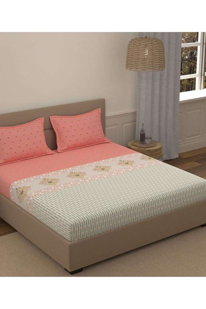 Lavender-Cotton-Printed-Super-King-Double-Bedsheet-With-2-Pillow-Covers