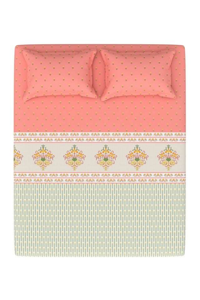 Lavender-Cotton-Printed-Super-King-Double-Bedsheet-With-2-Pillow-Covers