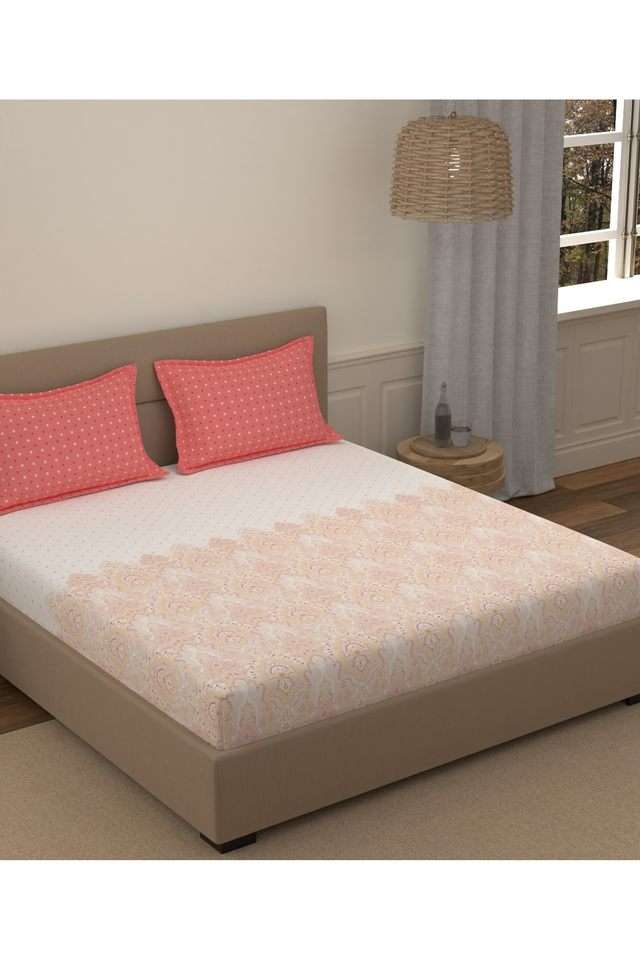 Lavender-Cotton-Printed-Super-King-Double-Bedsheet-With-2-Pillow-Covers