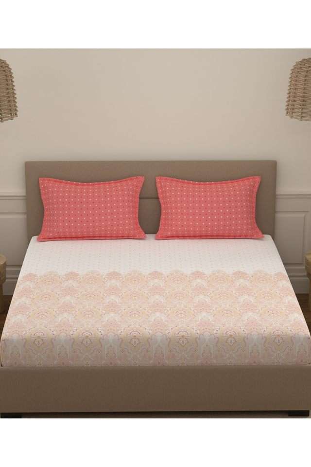 Lavender-Cotton-Printed-Super-King-Double-Bedsheet-With-2-Pillow-Covers