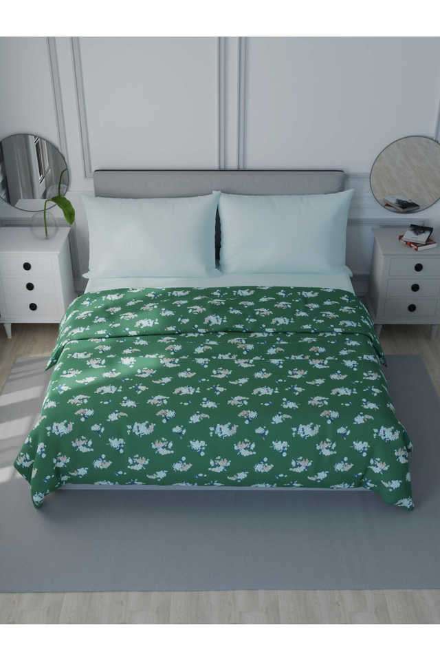 Super-Soft-Bamboo-Cotton-Blanket-With-Pure-Cotton-Flannel-Filling--1Pc-Double-Size-Millbrook-Floral-Green