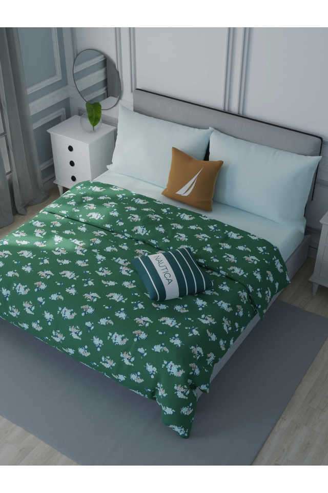 Super-Soft-Bamboo-Cotton-Blanket-With-Pure-Cotton-Flannel-Filling--1Pc-Double-Size-Millbrook-Floral-Green