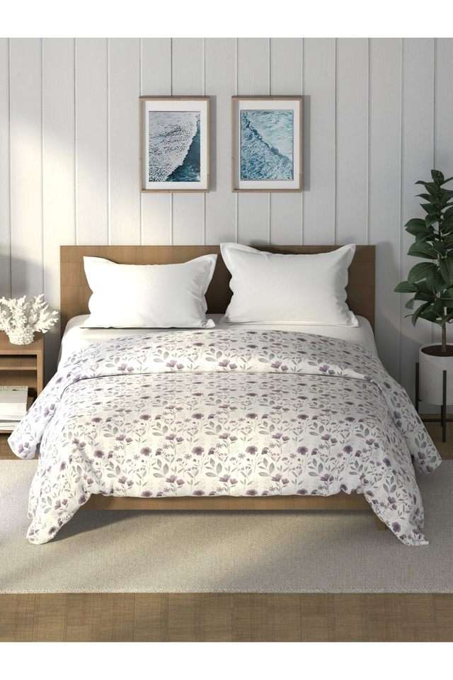 Super-Soft-100--Cotton-Fabric-Comforter-For-All-Weather--1Pc-Double-Size-(Raymarine)-Floral-Lavendar