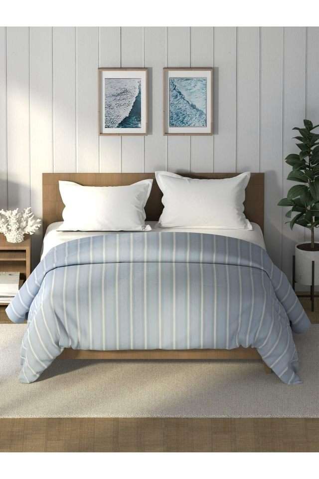 Super-Soft-100--Cotton-Fabric-Comforter-For-All-Weather--1Pc-Double-Size-(Raymarine)-Stripe-Vesselgrey