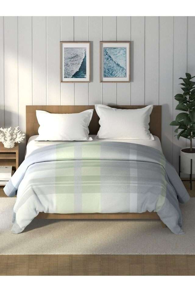 Super-Soft-100--Cotton-Fabric-Comforter-For-All-Weather--1Pc-Double-Size-(Raymarine)-Geometric-Grey/Green