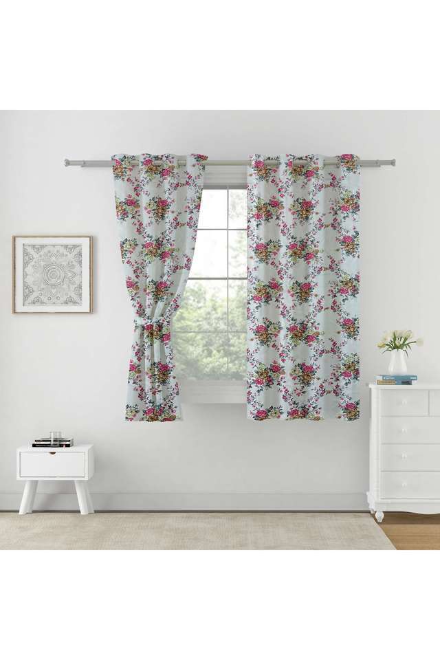 Pink-&-Soft-Yellow-Floral-80--Blackout-Polyester-Plain-Weave-Sigma-Window-Curtain