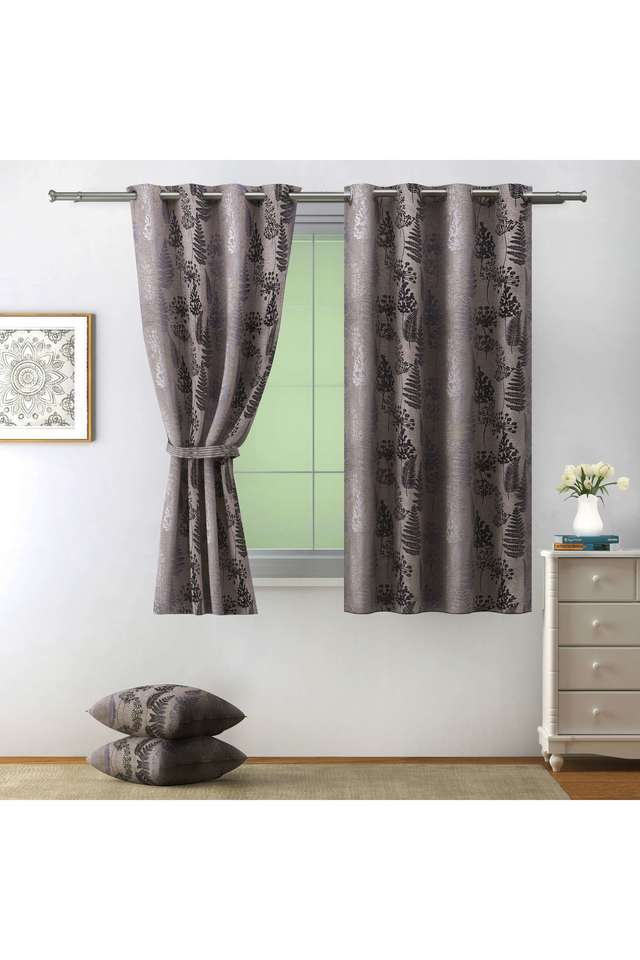 Grey-&-Dark-Grey-Floral-80--Blackout-Polyester-Plain-Weave-Sigma-Window-Curtain