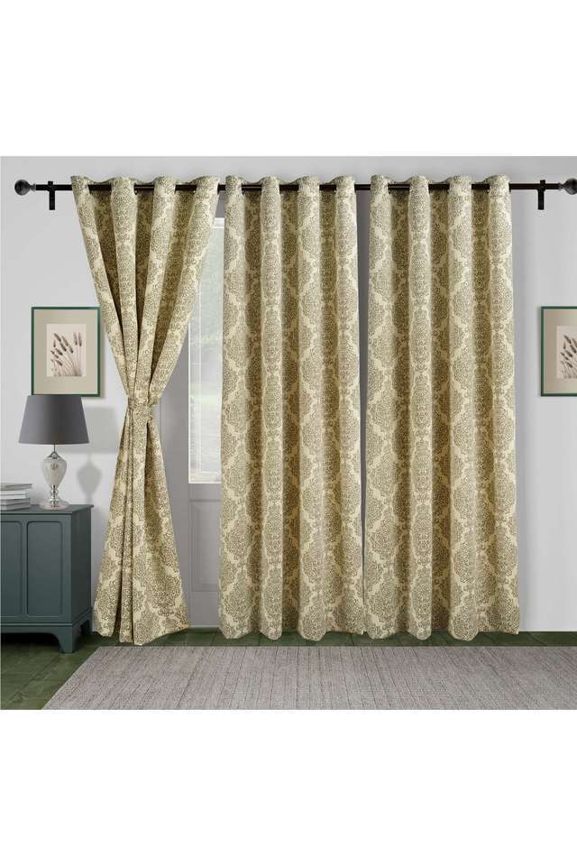 Grey-Ethnic-Motif-80--Blackout-Polyester-Plain-Weave-Sigma-Door-Curtain