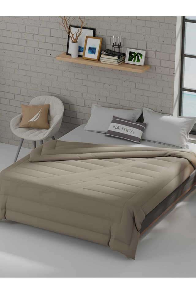 Ultra-Soft-Luxurious-Comforter-For-All-Weather--1Pc-Double-Size-Signature-Solid-Khaki