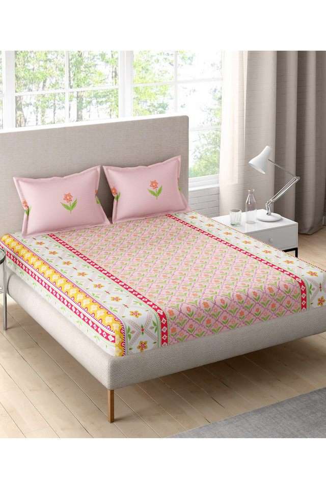Sparkle-Cotton-Printed-Double-Double-Bedsheet-With-2-Pillow-Covers