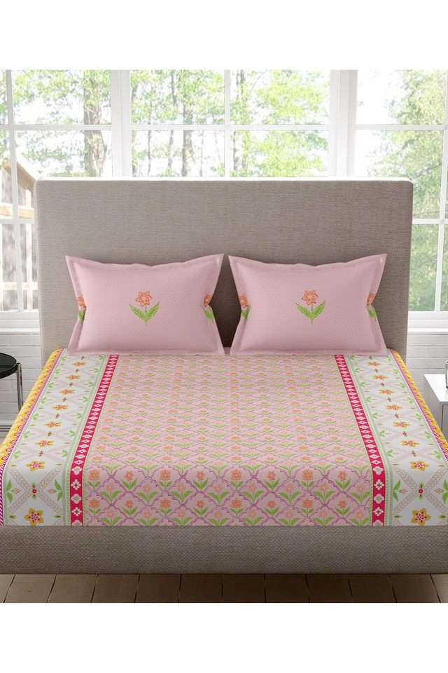 Sparkle-Cotton-Printed-Double-Double-Bedsheet-With-2-Pillow-Covers